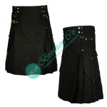 Black Cargo Utility Kilt